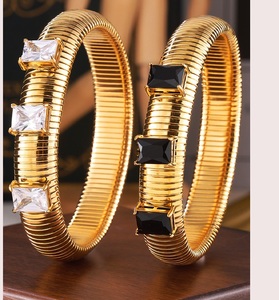 B039 impermeable 18K chapado en oro de acero inoxidable <span class=keywords><strong>cuello</strong></span> de <span class=keywords><strong>cisne</strong></span> pulsera joyería de moda brazaletes de diamantes para mujeres - Product Image 2