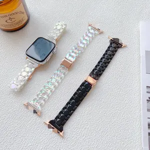 Laser Dazzling Watch Bracelet For Women Apple Watch Band Colorful Glitter Strap For Iwatch 9 8 7 6 Se Ultra