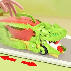 Dinosaure Transport Camion Jouet Enfants Avalant Alliage Voiture Déformable <span class=keywords><strong>Dino</strong></span> Transporteur Véhicule Jouer Ensemble Dinosaure Camion Jouet Vert - Product Image 3
