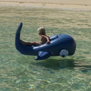 PVC Inflatable Blue Whale Pool Float 142*116*83 CM for Kids Summer Outdoor Swimming Pool Water Playing Fun - Product Image 5