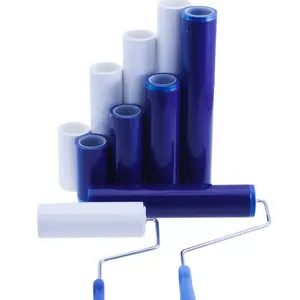 4 ''Wit/Blauw Verwijderen Stof Plakkerige Pluis Roller Zelfklevende Rol Wegwerp Pe Cleanroom Verwijderen Plakkerige Roller