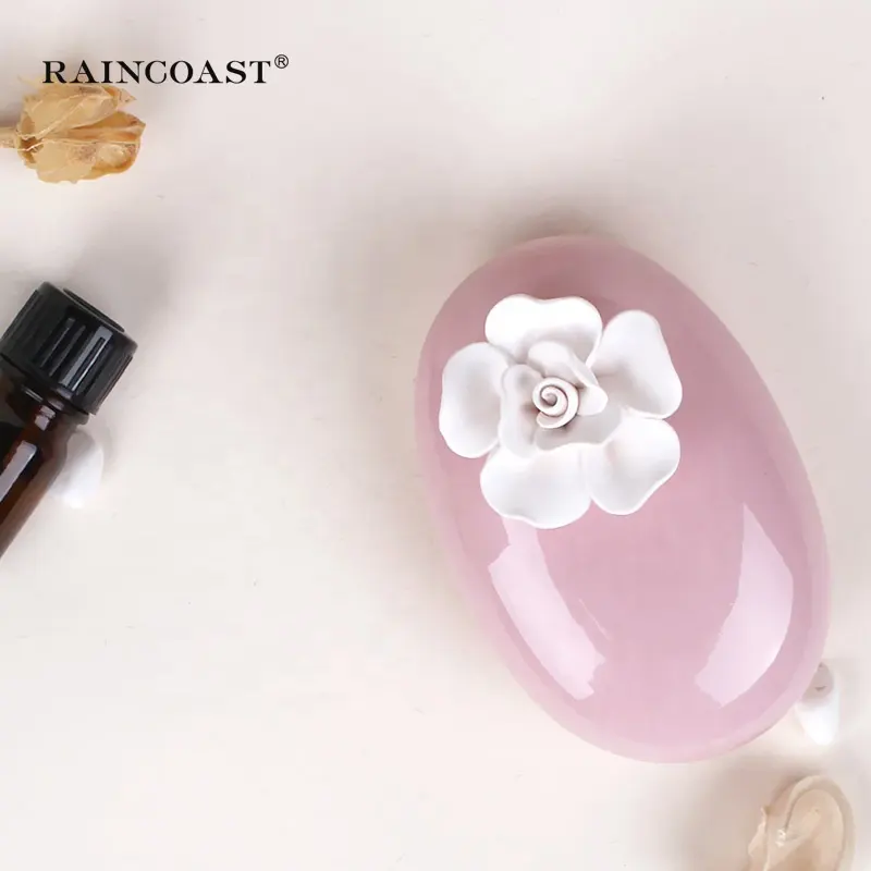 RAINCOAST 최고급 향수 Freshener 자동차 공기 기관총 오일 OEM 세라믹 꽃 디퓨저