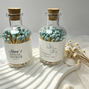 Vela de Vidro com Texto Floral Personalizado e Fósforos de Segurança de Madeira, Shabbat Shalom, Chá de Panela, Casamento Personalizado, Decoração Religiosa, Presente - Product Image 4