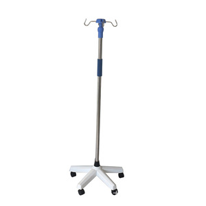 Soportes de suelo portátiles de acero inoxidable para infusión intravenosa para hospitales y clínicas; postes de infusión intravenosa ajustables y soportes para goteros. - Product Image 4