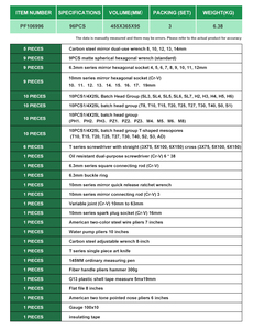طقم أدوات منزلية متعددة الأغراض مكون من 96 قطعة، مجموعة أدوات كاملة لإصلاح السيارات والنجارة - Product Image 5
