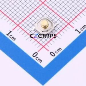 HX 5.2x5.2x2.3H Tactile Switch SMD-4P,5.2x5.2mm Switch Single Pole Single Throw Round Button 2.5N Vertical Mount - Product Image 1