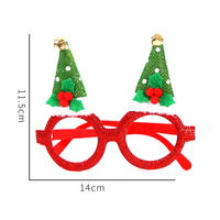 Lunettes de fête dorées en forme de double sapin de Noël, lunettes fantaisie scintillantes en forme de sapin de Noël, accessoire brillant pour photomaton pour le dîner de Noël
