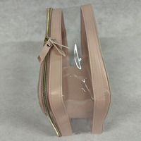 Pochette de voyage pour maquillage, personnalisée avec logo imprimé, mini, transparente, en PVC, avec fermeture éclair, grande, résistante à l'eau, durable, avec poignée souple, tendance