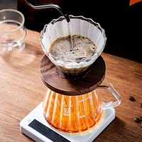 Ensemble de cafetière en verre avec filtre, pour café infusé à la main, ustensiles de café, pot filtrant domestique, séparateur thé-eau, design moderne