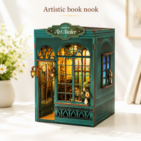 Kit de maison de poupée en bois DIY et ensemble miniature - Blocs de construction complets, jouet d'architecture, cadeau éducatif pour enfants
