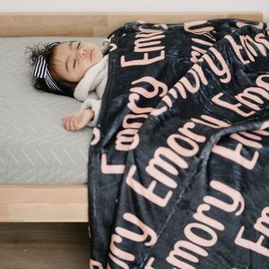 Nouveau bricolage nouveau-né bébé nom imprimé personnalisé laine mérinos recevant flanelle bébé <span class=keywords><strong>couverture</strong></span> - Product Image 3