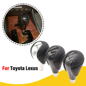Pommeau de levier de vitesse en fibre de carbone pour Toyota Lexus, transmission manuelle, design ergonomique, cuir perforé - Product Image 1