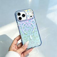 Coque de téléphone antichoc en PC JOYPORODO B491 colorée à imprimé léopard ondulé pour iPhone 18 17 Pro Max, coque magnétique tendance