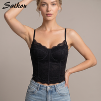 Nouvel Arrivage – Caraco Sexy en Dentelle Doux et Respirant avec Soutien-Gorge Intégré et Coussinets Rembourrés pour Femme – Vente en Gros