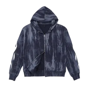 Plus Size Men's Jackets Wholesale Custom Logo Fall Streetwear Fashion Winter Sport Fleece Functional Double Zip Up Hoodie