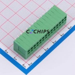 DB241V-3.5-14P-GN Spring Terminal Block Through hole Component (THT),P=3.5mm Connector 1x14P 3.5mm Green 14P - Product Image 1