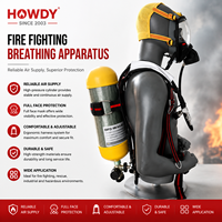 Masque respiratoire autonome anti-buée HOWDY monté sur sac à dos, avec bouteille en acier et fibre de carbone de 6L ou 9L, pour la lutte contre les incendies