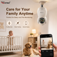 Wistino WiFi Home, Bombilla Inteligente de Seguridad para Exteriores con Luz LED Ultra Brillante de 4.5W, Visión Nocturna a Todo Color, Comunicación Bidireccional