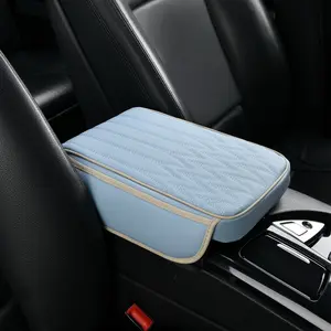 Napa Leather And Memory Foam Car Armrest Box Booster Cushion Universal Center Console Armrest Cushion For Added Support For Hand