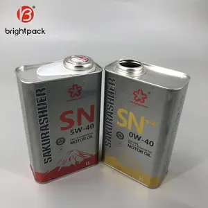 1 Liter metal rectangular cans with lids empty tin cans with flexible spout for olive oil tin can square
