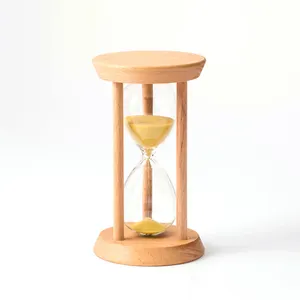 Saibasen haute qualité personnalisé bois couleur sable horloge 3 5 minutes sablier verre sablier style moderne pour thé café vie