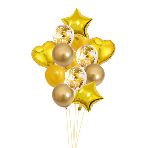Globo de oro rosa, estrella, decoraciones para fiesta de feliz cumpleaños, juego de papel de aluminio en forma de corazón para fiesta - Product Image 4