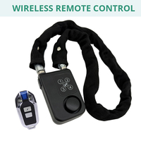 Candado Antirrobo para Bicicleta y Motocicleta con Alarma, Candado Digital Impermeable IP55, Control Remoto Inalámbrico y Combinación de 4 Dígitos
