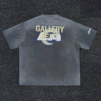 T-shirt Hip Hop Marque Privée 10oz 2025 Nouveau Coupe Boxy Délavé Minéral Vintage Haut de Gamme Teint en Pièce 320GSM OEM ODM Grammage Lourd