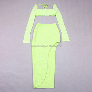 Лидер продаж 2022, Трендовое пикантное платье Nocance B3281 из 2 частей, цветное платье с высоким разрезом, рождественское платье - Product Image 4