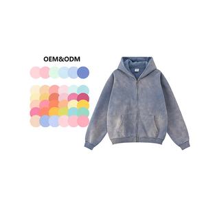 Personalizado al por mayor chándal en blanco French Terry de alta calidad Xxxxl en blanco Essentials ropa de calle de gran tamaño con cremallera completa sudaderas con capucha para hombre - Product Image 1