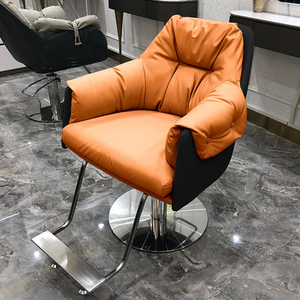 Contemporary Faux Leather Barber Chair with Height Adjustable Square Base and Single <b>Footrest</b> for Salon Furniture - Product Image 2