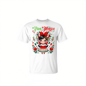 Camiseta Viva México para mujer, diseño del Día de la Independencia, color blanco, talla mediana - Product Image 2