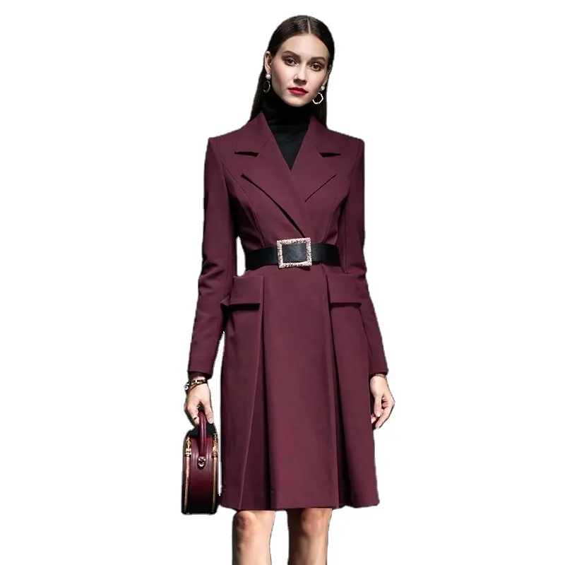 Customized ladies suit coats wine red popular women's business blazer coat dress casual and formal wear