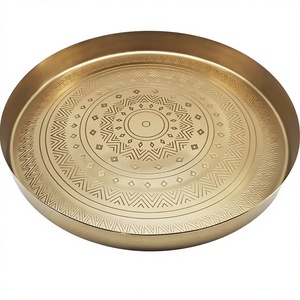 Plateau de service rectangulaire en métal doré, jetable, pour fêtes, décoration de la maison, de la cuisine et du bar, design classique, plateau de service alimentaire - Product Image 4
