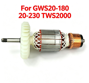Rotor d'armature de remplacement 1604011252 <span class=keywords><strong>pour</strong></span> meuleuse d'angle <span class=keywords><strong>Bosch</strong></span> GWS20 180 GWS20 230 TWS2000 – Pièces de réparation - Product Image 2