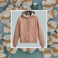 Veste zippée en coton doux de haute qualité pour femmes sweat à capuche uni personnalisable-décontracté pour hiver automne printemps