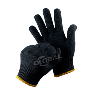 Guantes de algodón negros gruesos listos para enviar 22cm 7G 600g 700g <span class=keywords><strong>900g</strong></span> Guantes de algodón de punto para maquinaria de manejo de mantenimiento - Product Image 2