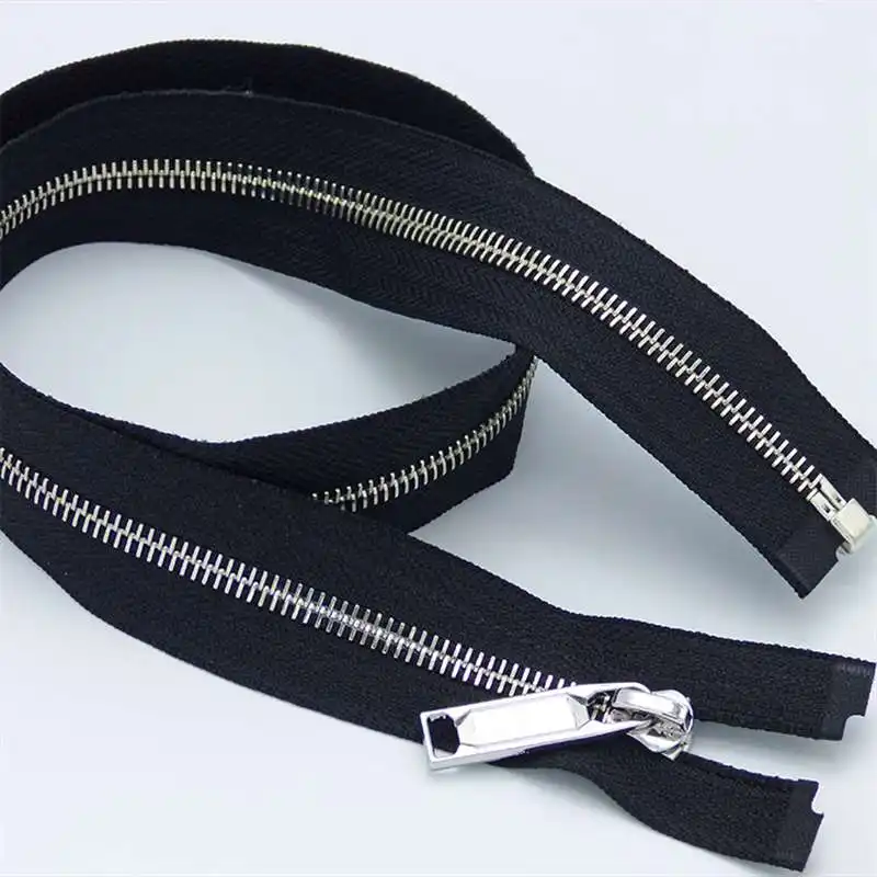 Custom Jeans silver teeth metal zip3# black zipper tape denim zipper with Y teeth zipper pull