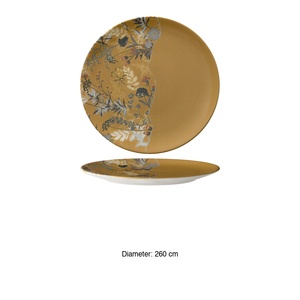 Assiette plate botanique couleur moutarde 26 cm Mod. Monaco M1934 - Product Image 3