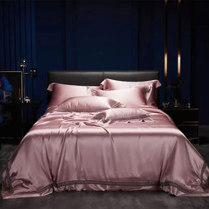 100% soie de mûrier luxe doux drap-housse drap plat double taille usine en gros literie en soie personnalisée - Product Image 4