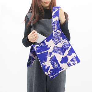 Women's New <strong>Geometric</strong> Pattern <strong>Japanese</strong> Knitted Tote Bag Underarm Travel &amp; Shopping Bag Brand Accessory - Product Image 4