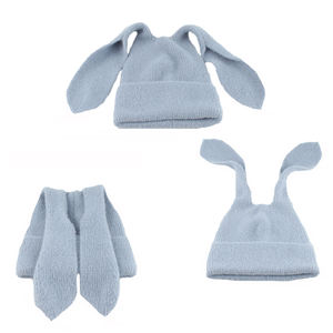 آذان أرنب طويلة معلقة قبعة صوف ناعمة للخريف والشتاء قبعة دافئة للأذن كرتونية لطيفة ملونة محبوكة - Product Image 3