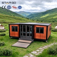 Maison conteneur pliable et extensible à double aile de 20 pieds, normes néo-zélandaises, deux chambres, étanche aux intempéries, résidence secondaire périurbaine