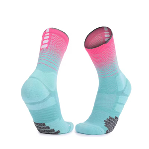 Unisex Gradient Mid-Calf Basketball <b>Socks</b> Terry Cushion Moisture Wicking Breathable Sports Game <b>Socks</b> High Quality Wholesale - Product Image 3