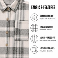 Chemise-veste à carreaux pour homme en molleton doux brossé, mélange coton et polyester, coupe oversize, boutonnée, avec poche plaquée, décontractée, automne-hiver