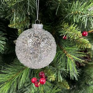 Bsci เครื่องประดับแก้วคริสต์มาสของบริษัทเครื่องประดับชิ้นส่วนแก้วลวดลายทำด้วยมือแก้วรูปทรงดาวน้ำแข็งเครื่องประดับคริสต์มาส - Product Image 4