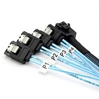 Kabel Motherboard Hard Drive HD Mini SATA HD8643 4-SATA 1-meter Bermerek Pabrikan, Baru, Tembaga, Buatan China, untuk Server