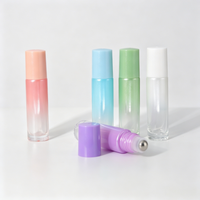 Flacon roll-on en verre dégradé nacré multicolore de 10 ml avec bille en acier inoxydable pour l'aromathérapie, les cosmétiques et les huiles essentielles