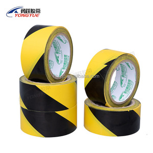 Factory Wholesale 4.8cm*16m Yellow and Black Safety Marking Adhesive <strong>PVC</strong> Warning <strong>Tape</strong> - Product Image 2