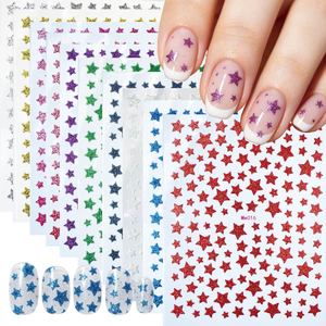Pegatina Minimalista para Uñas con Pentagrama, 8 x 10 cm, Estrella Blanca y Negra, Adhesivo Trasero, Resistente al Agua - Product Image 2
